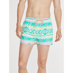 Chubbies Men's The En Fuegos Classic 5.5" Swim Trunk, Teal Geometric, Size M
